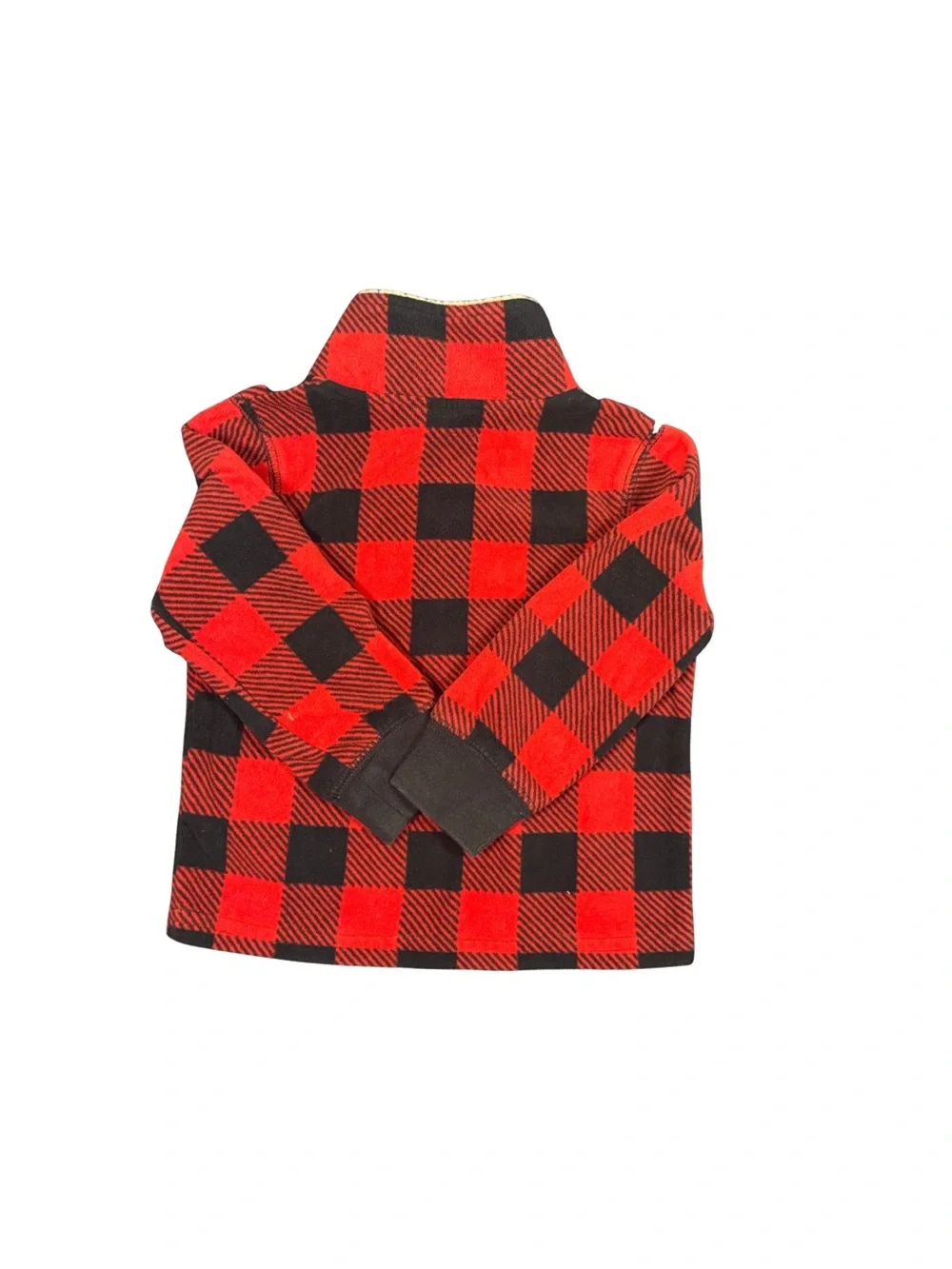 🪵 Carter’s Buffalo Plaid Kids Warm Sherpa Sweater Boys Girls Red Black Check 2T